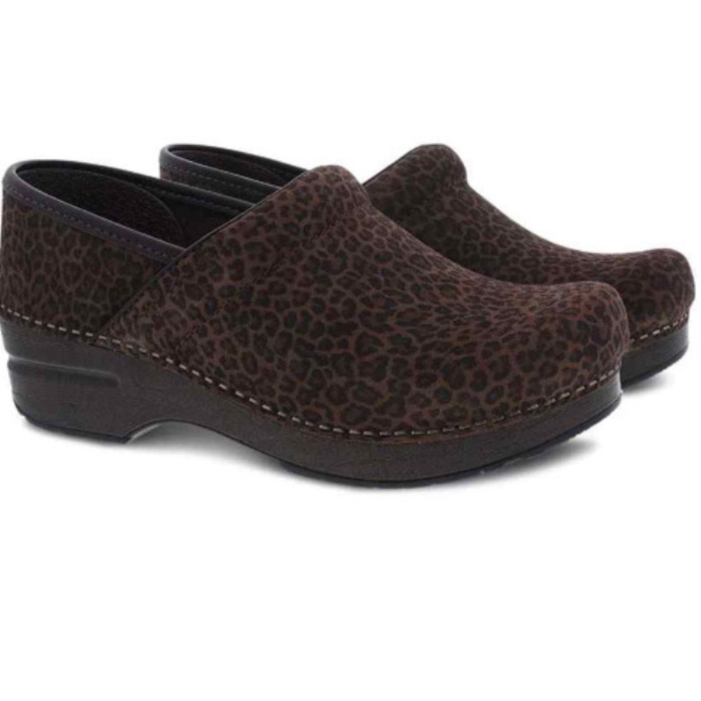 Women's Brown Leopard Clogs